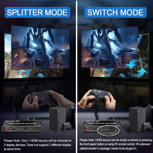 <strong>hdmi</strong> <strong>Splitter</strong> Switch <strong>HDMI</strong> 2.0 4K60Hz <strong>Splitter</strong> 2X2 Audio Out EARC EDlD Dolby <strong>hdmi</strong> <strong>Splitter</strong> <strong>1</strong> in 2 Out for QLED Game Monitor PS5 - Product Image 2