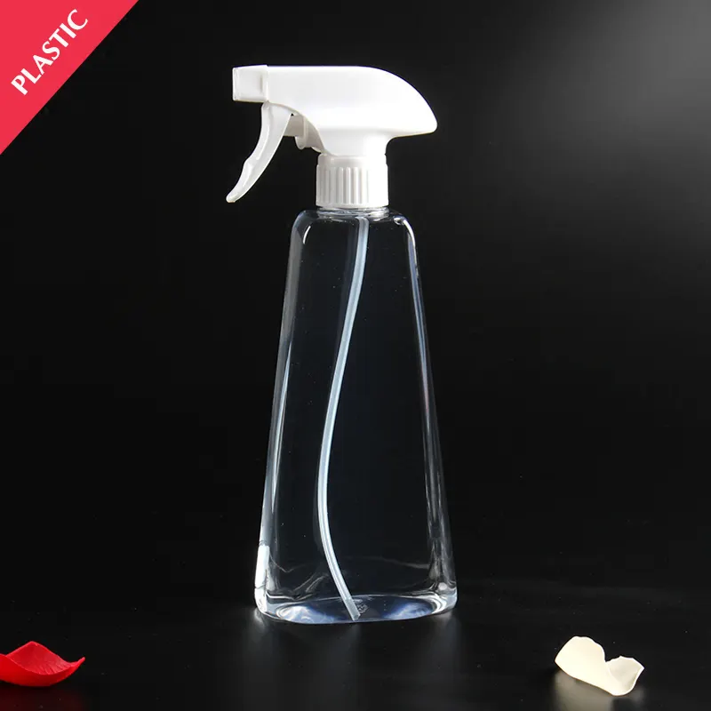 China PET 500ML hoch transparente Kunststoff verpackungs flasche Lotion Dusch gel Trenn sprüh flasche Dreieck flasche