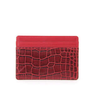 Titular de la tarjeta de identificación de cuero de vaca genuino de cocodrilo Rfid bloqueo minimalista billetera delgada logotipo personalizado patrón de cocodrilo carteras - Product Image 5