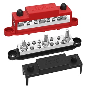 נחושת עיקרי עומס busbar מכסה 400a מסוף סוללה 48v כוח הפצת כוח פליז חשמלי בלוק m8 הברגה