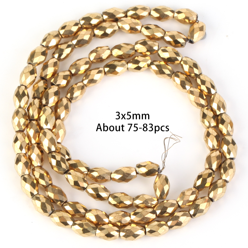 Perles de riz à facettes 3x5mm