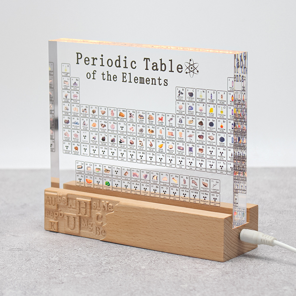 Transparent printing chemical relief imported beech usb lamp hol