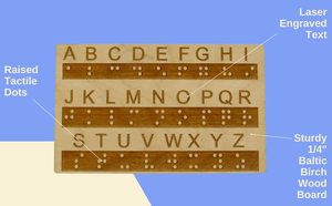 Lớn lên dấu chấm chữ nổi chữ nổi và bảng gỗ số-Học chữ nổi-xúc giác Montessori-Hỗ trợ giảng dạy - Product Image 2