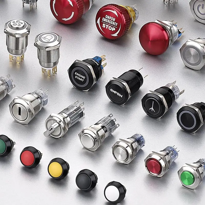 Кнопочный выключатель с завода, 12 мм, 16 мм, 19 мм, 22 мм, металлические мгновенные кнопочные переключатели с подсветкой