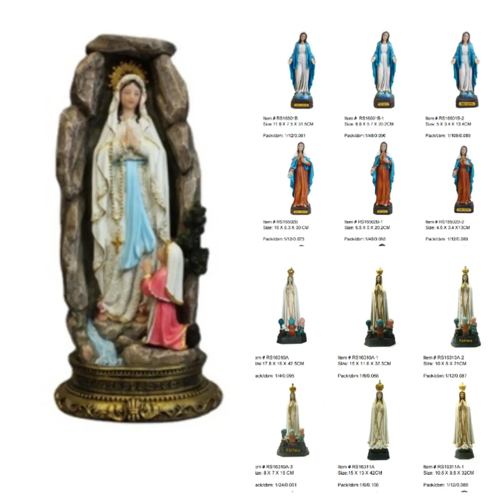 Estátua de resina para mulheres, estátua de Nossa Senhora de Fátima com crianças, personalizada de fábrica, graças a Deus, Guadalupe Lourdes, Monte Carmo, estátua religiosa