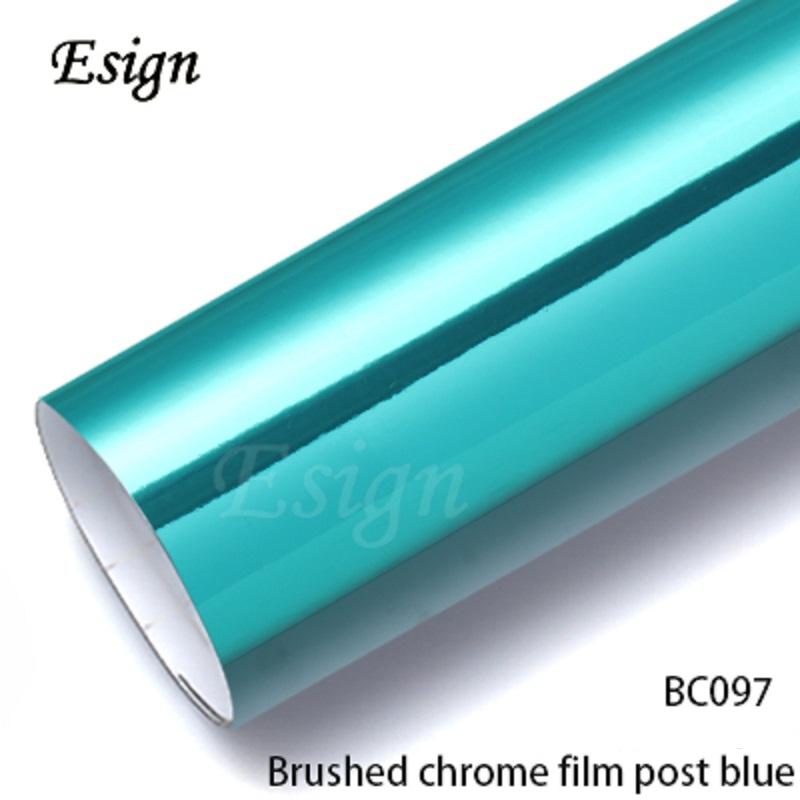 กระจกแปรงโครเมี่ยมโพสต์สีฟ้า