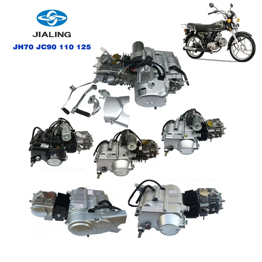 Peças do motor da motocicleta JH70 JC 90 110 125 cc Motocicleta Motor Foot Start Electric Start Manual Embraiagem Motor
