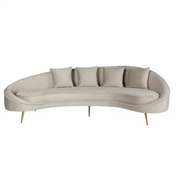 Canapé chaste moderne avec jambes, en acier inoxydable, tapisserie en velours, pour salon, canapé de maison pour salle de réception