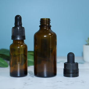 1OZ 2 OZ 3OZ 15ml 30ml 60ml 120mlボストンラウンドエッセンシャルオイル2オンスボトルパープルドロッパーボトルガラスドロッパーボトル - Product Image 4