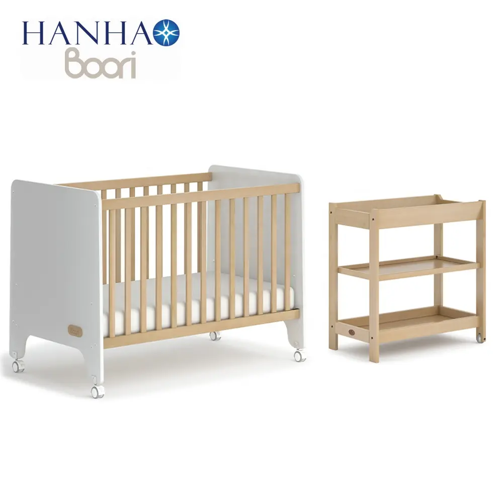 Boori EN 716 Nursery Furniture Changing Table Solid Wood Baby Cribs Wooden Bed