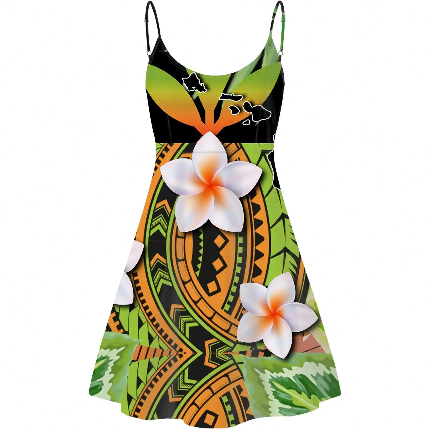 Vestidos de luxo personalizados, vestidos casuais para senhoras, roupa havaiana polinésia, estampa de flores, vestidos de praia para meninas