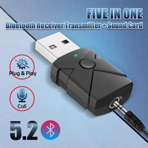 2025 vendita calda Usb ricevitore bluetooth e trasmettitore USB adattatore interfaccia Audio Computer USB scheda Audio - Product Image 2