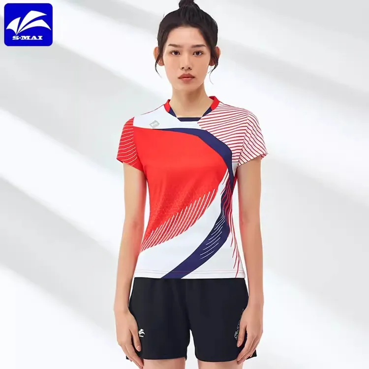 Logo personnalisé maillot de badminton vêtements de sport de tennis de table t-shirt de badminton respirant à séchage rapide