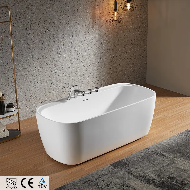 Baignoire en acrylique, 1 pièce, de luxe, simple, blanc, pour salle de bain