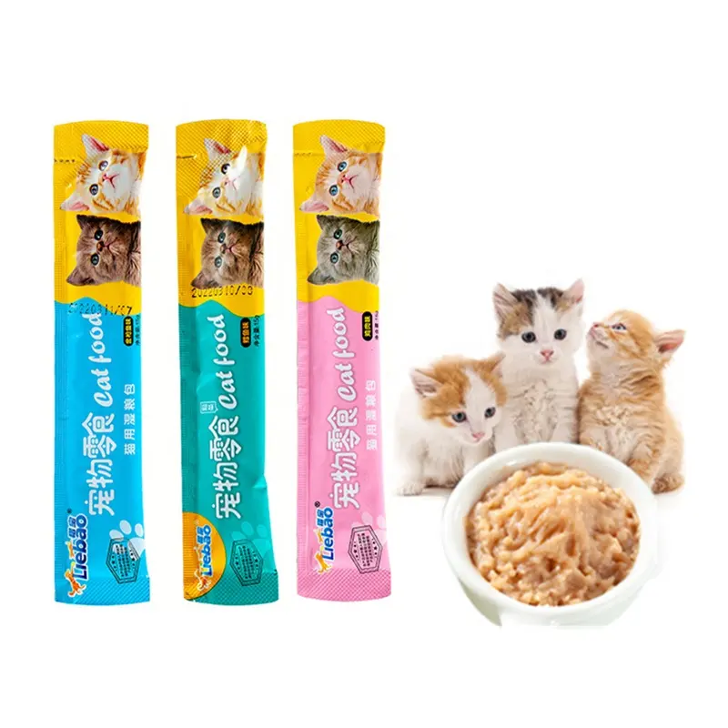 Usine de Offre Spéciale Vente en gros de délicieuses collations pour chats Aliments humides nutritifs pour chats Friandises pour animaux de compagnie Collations Aliments humides pour chats au thon et au poulet