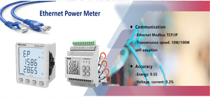 Modbus <strong>TCP</strong>/<strong>IP</strong> 3 Phase Multi <strong>Functional</strong> Din Rail RJ45 Energy Meter - Product Image 3