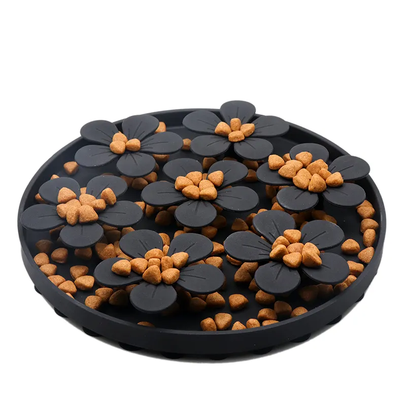 Silicone Unique Flower Design Cat Sniffing Mat Pets Dog Lick Mat With Suction Cups Silicone Pet