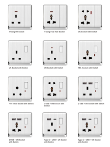 86 tipo EU/UK/US/Australia pannello Standard in plastica USB/type-C interruttori e prese a muro Tel e presa di rete per Computer - Product Image 3