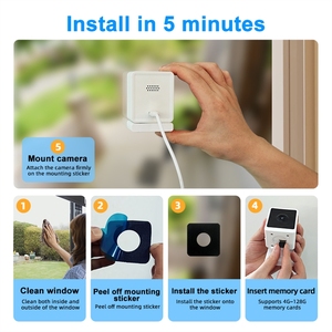 3MP 2.4GHz 5 2k窗口安全摄像头，带人工智能识别彩色夜视24/7记录本地云存储 - Product Image 6
