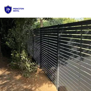Hiện đại màu đen sơn tĩnh điện Nhôm hàng rào ngang hàng rào đường sắt riêng tư cho an ninh cho cổng đường lái xe và hàng rào trang trại - Product Image 2