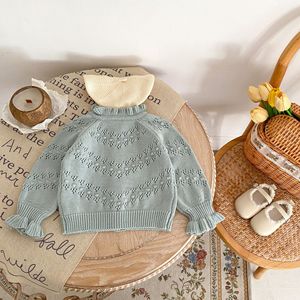 Engepapa Logotipo Personalizado Outono Bebê Recém-nascido Camisola De Malha Cardigan Infantil Camisola De Malha Casaco Crianças Menina Cor Sólida Top