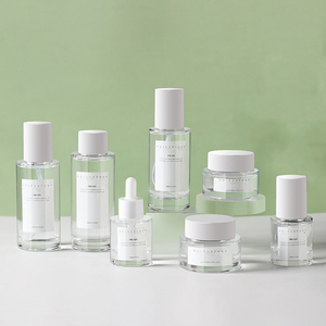Clear Cosmetic Glass Dropper <strong>Empty</strong> <strong>Bottle</strong> Cream Jar Suit Nature Style Skincare Packaging with Pump <strong>for</strong> Perfume Serum Lotion Oil