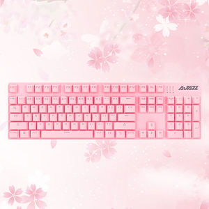 Ajazz AK687 Pink Teclado con cable de 104 teclas Retroiluminación LED Gaming Teclado mecánico para computadora Oficina/Juego - Product Image 3