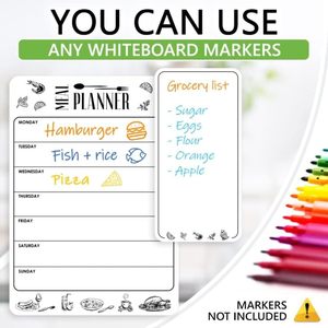 A4 8.5x12 inch hàng tuần Bảng <span class=keywords><strong>menu</strong></span> khô xóa từ kế hoạch bữa ăn cho tủ lạnh bảng trắng Loại sản phẩm - Product Image 5