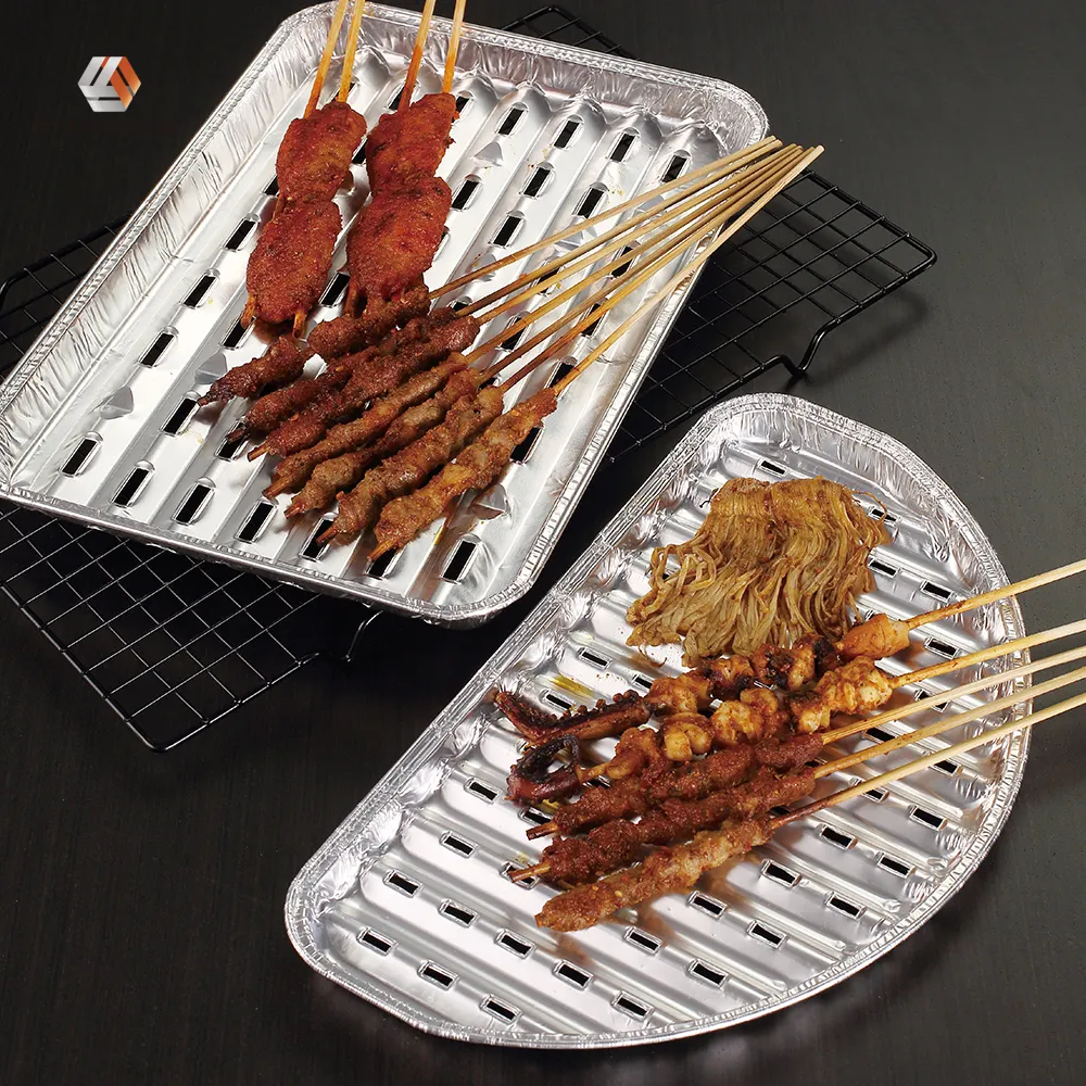 Vườn Sử Dụng Rect Ngoài Trời Bbq Grill Nhôm Lá Chảo Cho Rang