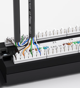 Cat6 UTP 19'' <strong>Patch</strong> <strong>Panel</strong> 1U 24 Ports with Keystone Jack Full Loading in Rack and Cable Connector <strong>Use</strong> Pass Fluk test - Product Image 4