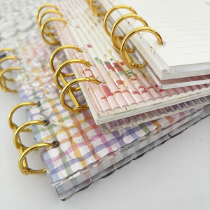 A6 DIY Photo Album or <strong>Notebook</strong> Cross-Border Pink <strong>Striped</strong> Water Ripple Acrylic Binder Cover PVC Hard Shell Loose-leaf <strong>Binding</strong> - Product Image 4
