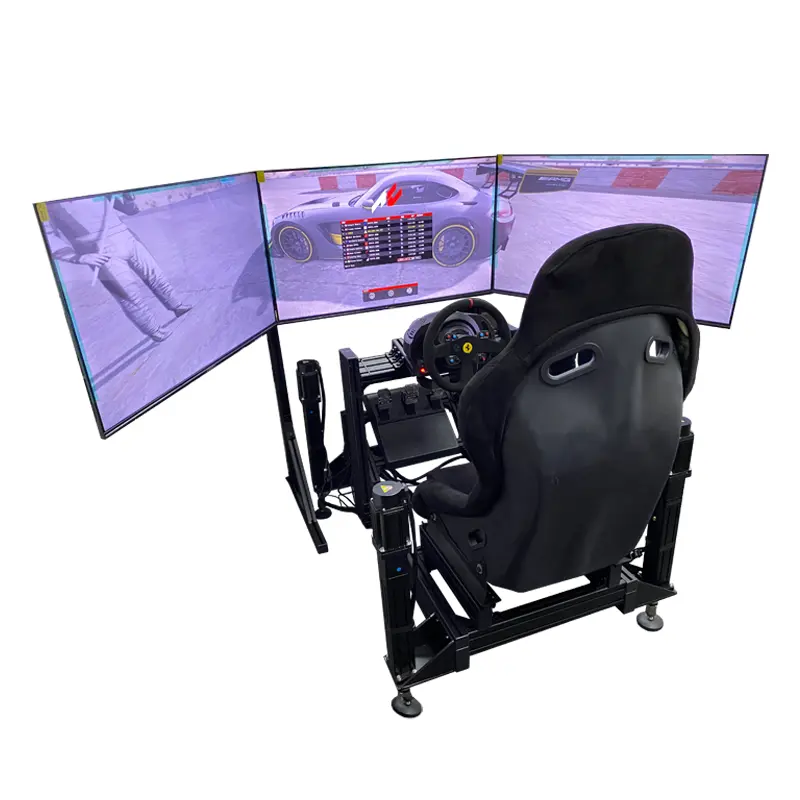 Factory VR Racing Simulator 3 Screen 4 DOF 9D VR Racing Car Driving Game Race Motion Simulator in vendita