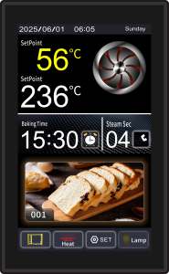 ตัวควบคุมอุณหภูมิเตาอบแบบหมุนขนาดใหญ่ 10 นิ้ว MEIKONG รุ่น MK6A73 หน้าจอสัมผัส LCD ระดับการป้องกันน้ำและฝุ่น IP68 แบบ OEM/ODM ตัวควบคุมเทอร์โมสตัทพลาสติก - Product Image 2