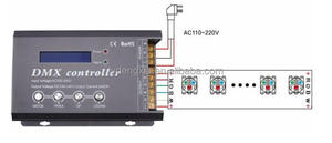 DMX300D AC 110V 220V DMX512 controlador decodificador LED con LCD de alta tensión 4 Channel RGBW Strip iluminación Controller
