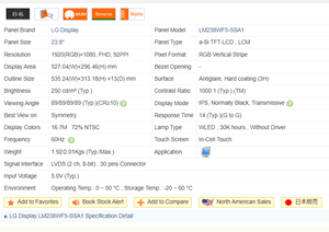 Para LG 23,8 pulgadas TFT LCD Monitor reemplazo Full HD pantalla táctil en la celda con interfaces EDP RGB LVDS - Product Image 6