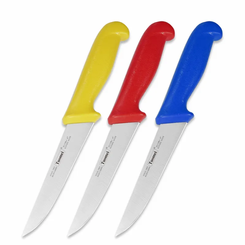 Juego de cuchillos de cocina profesionales de acero inoxidable, 6 pulgadas, con mango de PP