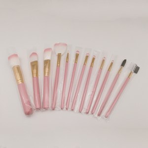 Wholesale Professional Portable Private Label Cosmetics <strong>Brushes</strong> Pink Handle Eye Use with Bag Package - Product Image 5