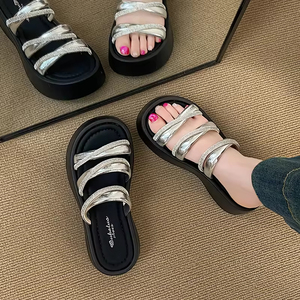 Dép xỏ ngón thoáng khí thường ngày mùa hè cho nữ dép nêm đế dày tăng chiều cao mới với thiết kế Peep Toe để sử dụng tại nhà - Product Image 6