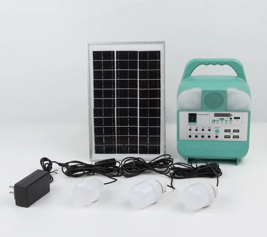 10W güneş ev kitleri fabrika fiyat Mini taşınabilir LED çalışma 3 ampuller ile projektör yeni enerji lamba güneş aydınlatma sistemi