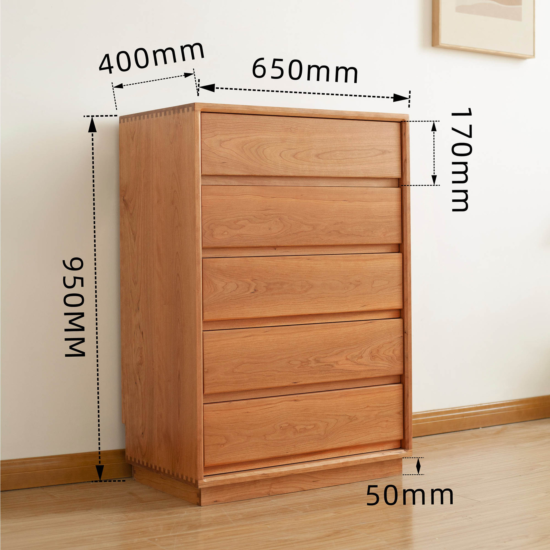 Cherry wood without auxiliary materials (wooden track)
