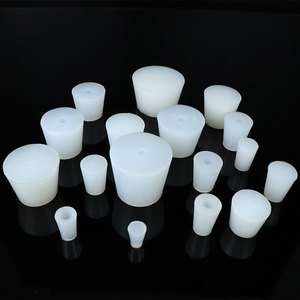 定制发光二极管灯橡胶保护器插头白线索环带孔硅胶插头VMQ帽 - Product Image 3