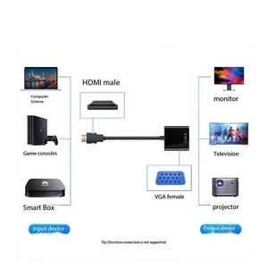 Factory HD MI to <strong>VGA</strong> Converter Adapter with Audio Power Supply HDTV to <strong>VGA</strong> TV Projector Set-top Box Connection Cable - Product Image 6