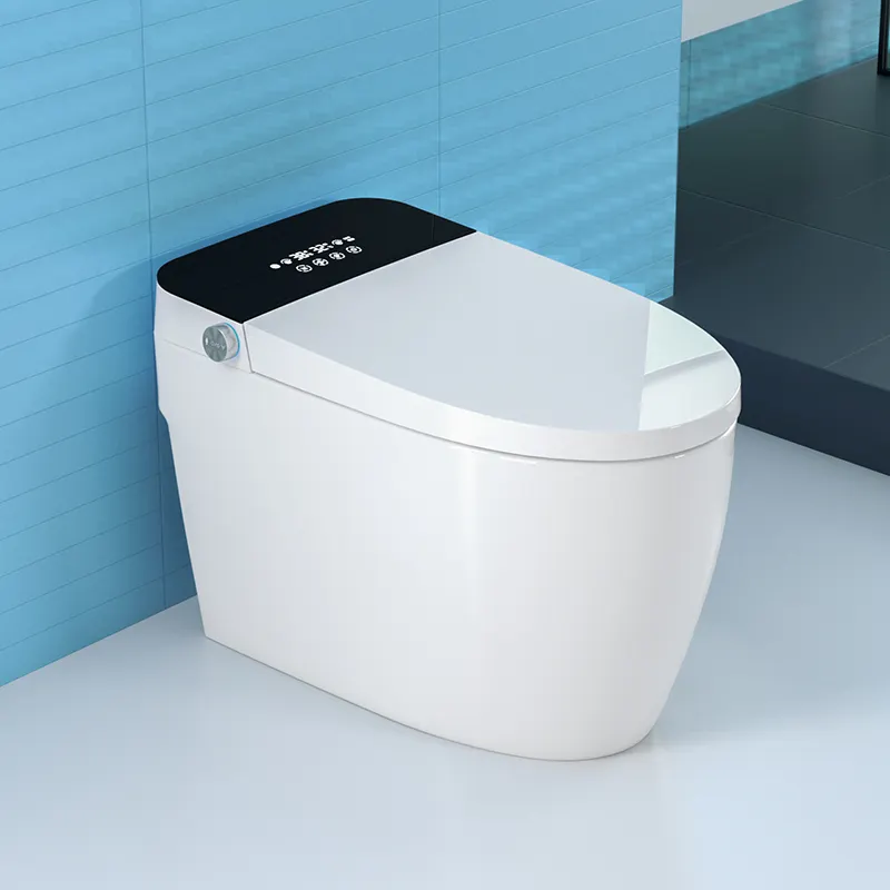 Baño de cerámica de una pieza montado en el suelo con descarga automática, inodoro inteligente con bidé Wc inteligente