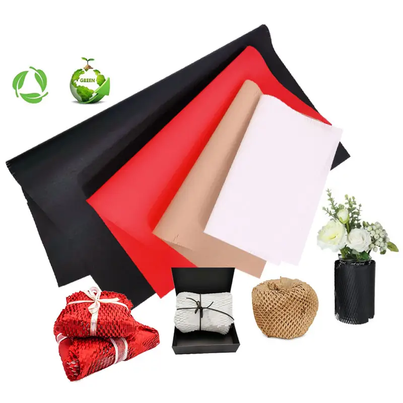 Imballaggio di imballaggio a nido d'ape cuscino di carta cuscino di protezione imbottitura riempitivo tampone riciclabile imballaggio di regali logistici Express