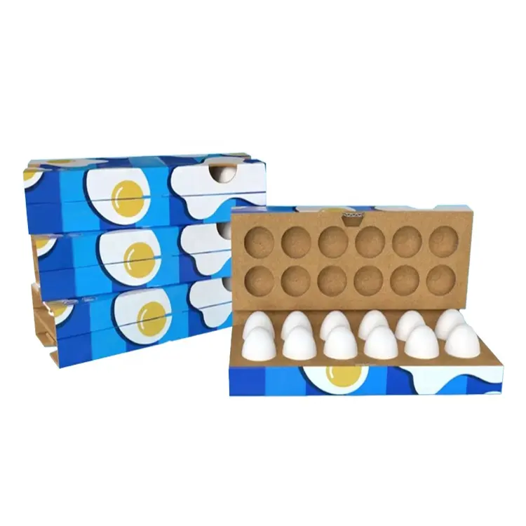 Alta calidad Precio bajo Biodegradable Ecológico 15/30 Huevos Cajas de embalaje de papel Caja de bandeja de cartón de huevos