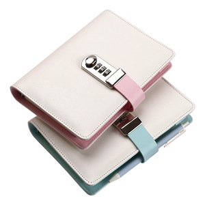 Nuevo diseño de cuero de imitación de PU, cierre de seguridad con contraseña, hoja suelta, cuaderno, A5, A6 - Product Image 1