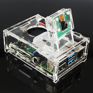Raspberry Pi 4B acrílico caso frambuesa pi con fijo soporte de cámara compatible con el caso del ventilador - Product Image 5