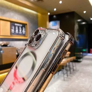 Apple iPhone用電気メッキ磁気ハードアクリルクリアケース1615 14 13 12 11 Pro Plus Max Wireless Chargeモバイルバックカバー - Product Image 3