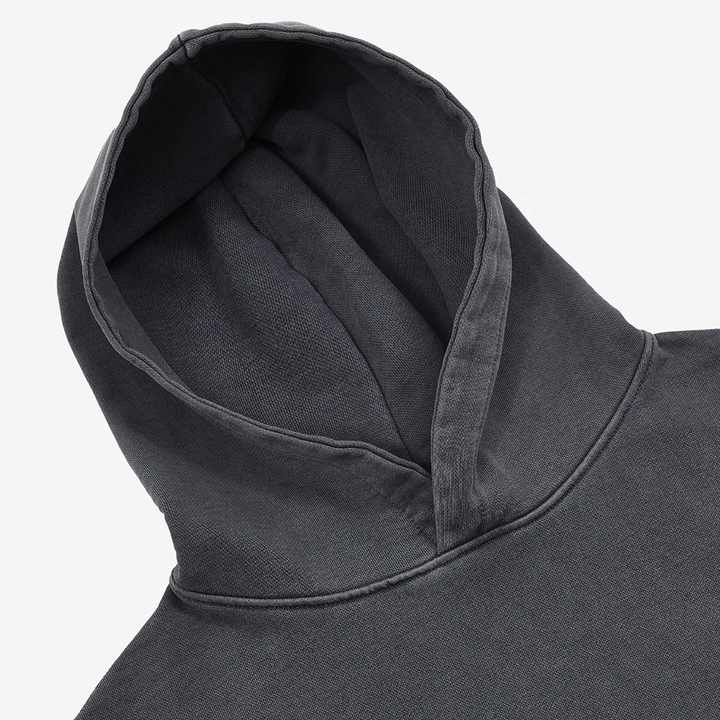 100% Katoen 400 Gsm Zwaar Gewicht Distressed Zwart Zuur Gewassen Hoodie Blanco Heren Pullover Vintage Winter Hoodies