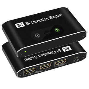 Conmutador HDMI 8k @ 60Hz Splitter Conmutador bidireccional de aluminio 2 en 1 Salida Manual HDMI Hub Compatible con HD Compatible con Xbox PS5/4/3